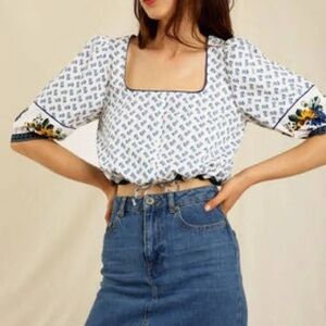 Rouje | Tops | Nwt Rouje Tildo Blouse In Fleur Vintage Khaki 